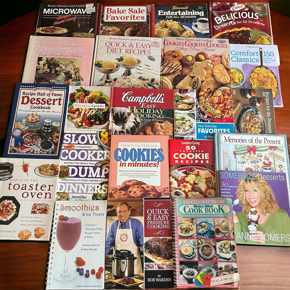Lot Of 22 Cookbooks Slow Cooker Desserts Meals Recipes Cooking Library Starter! - Picture 1 of 7